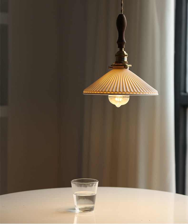 Keramiek Hout Messing Hanglamp - 108PL