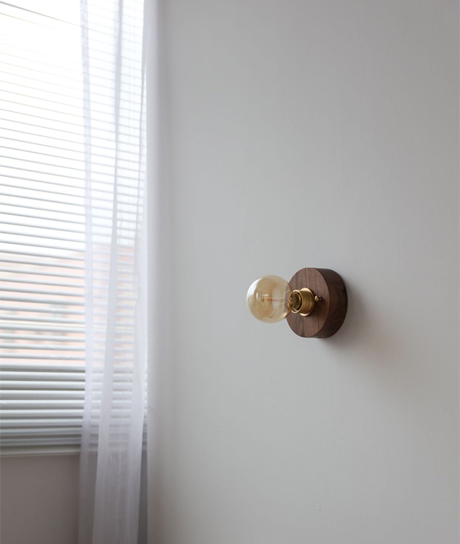 Glazen Bol Houten Wandlamp - 119WL