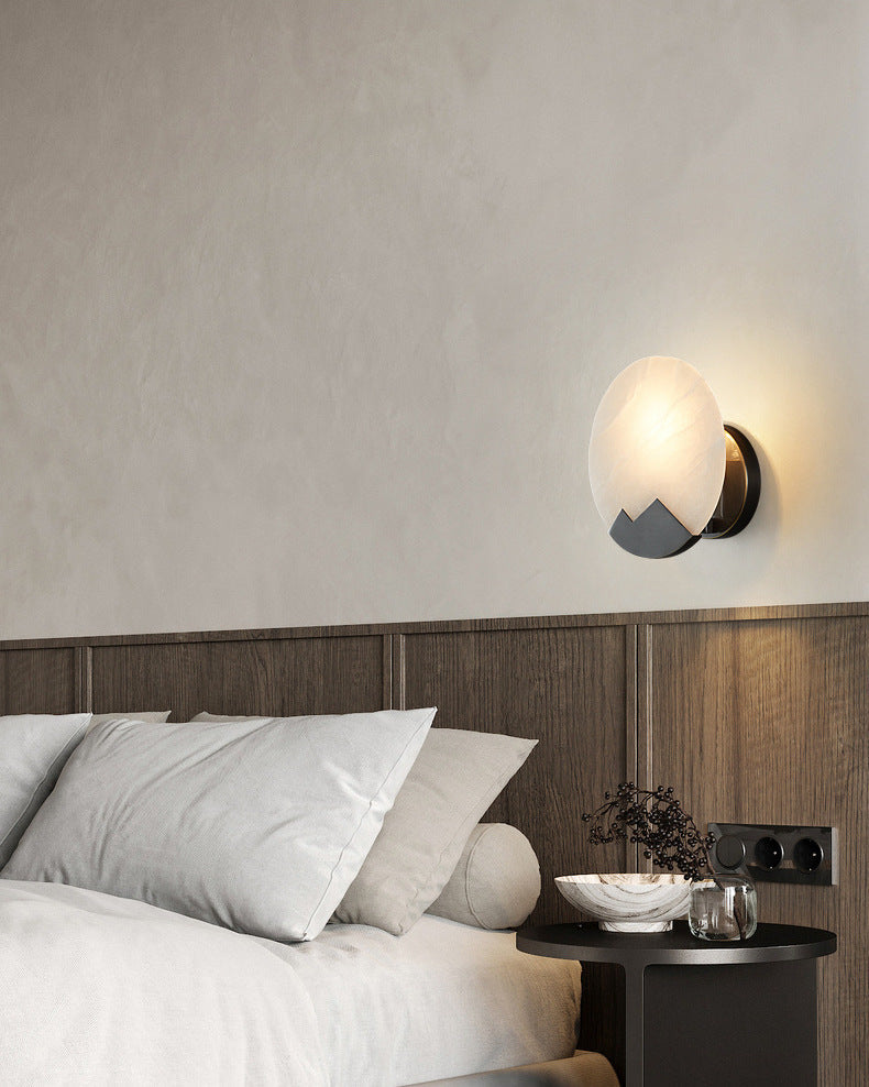 Marmeren albasten zwarte wandlamp - 203MWL