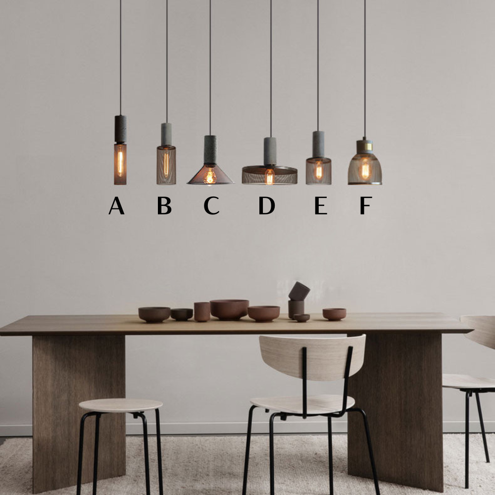 Cement hanglamp - 104CM