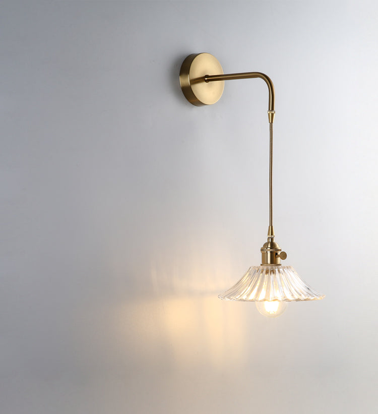 Bloemglas Messing Wandlamp - 206GBWL