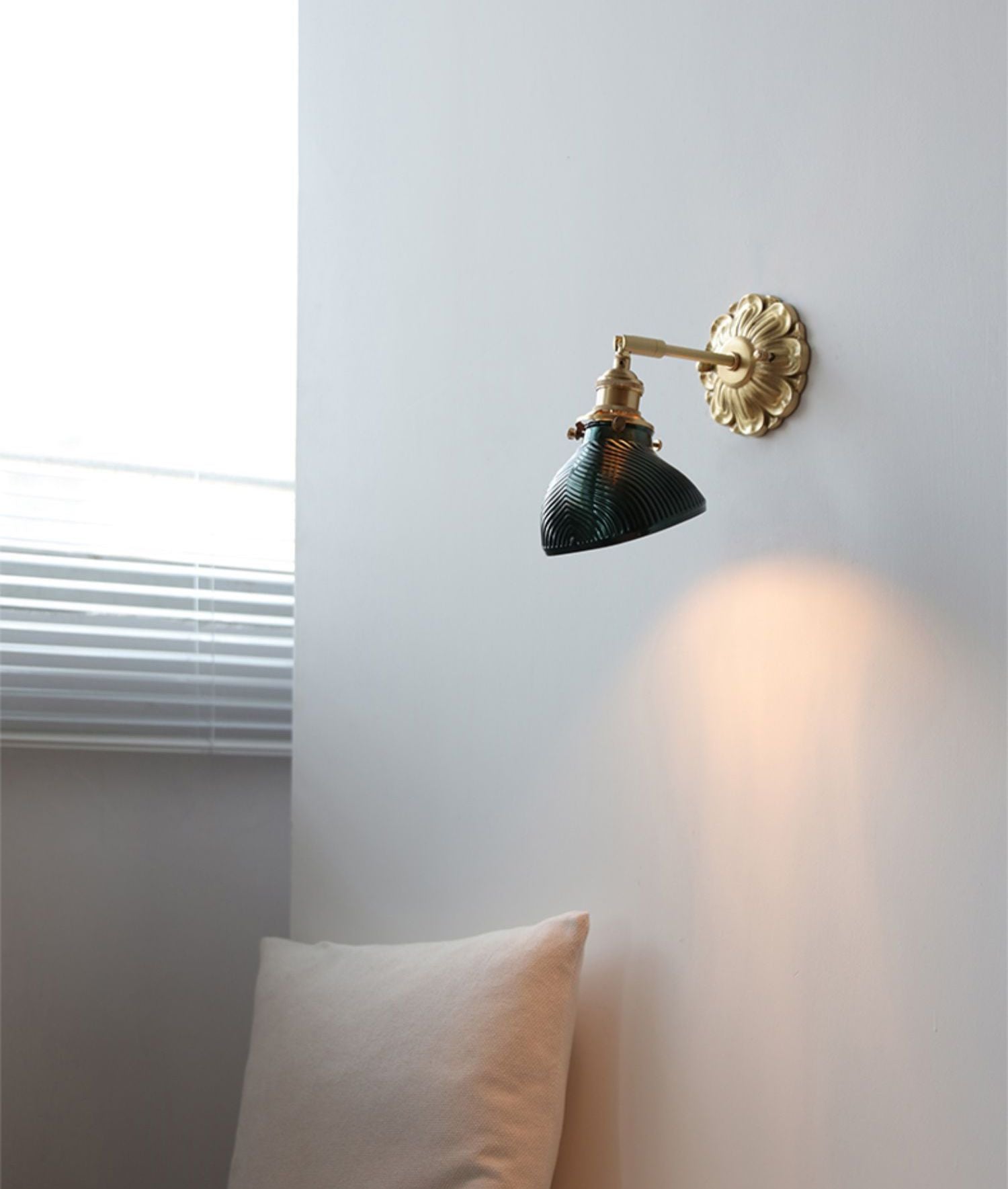 Glazen messing wandkandelaarlamp - 231GBWL