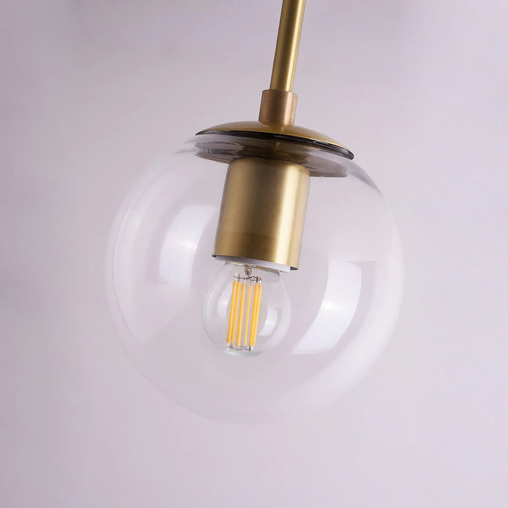 Hanglamp van wit matglas en messing - 205GPL