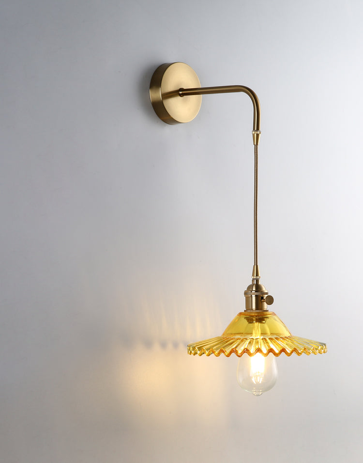 Bloemglas Messing Wandlamp - 206GBWL