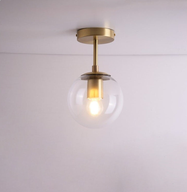 Hanglamp van wit matglas en messing - 205GPL