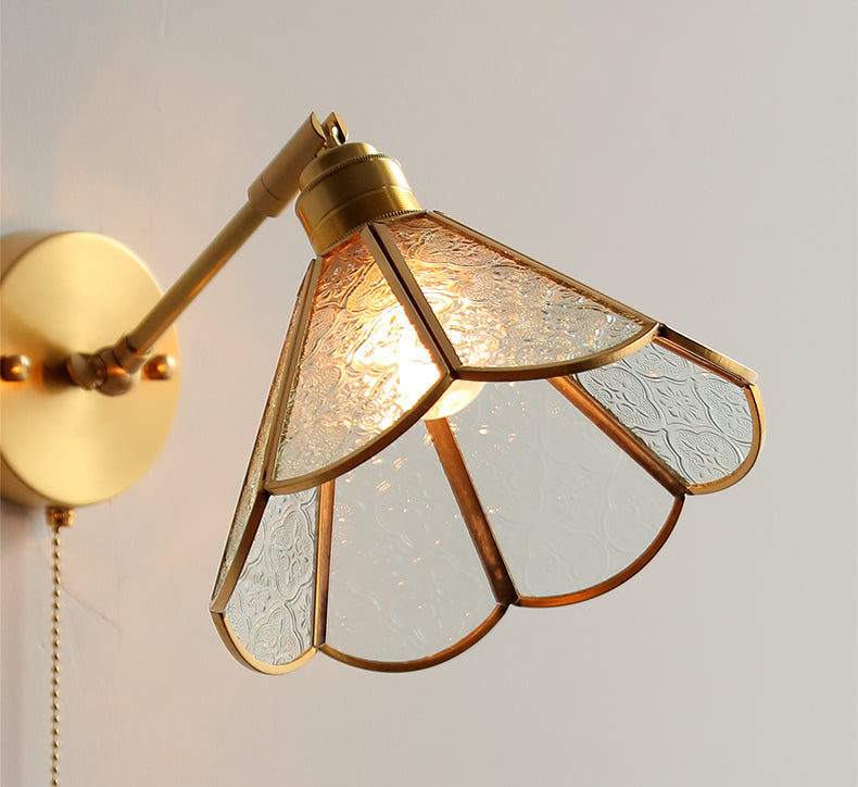 Glazen messing wandlamp - 206GBWL
