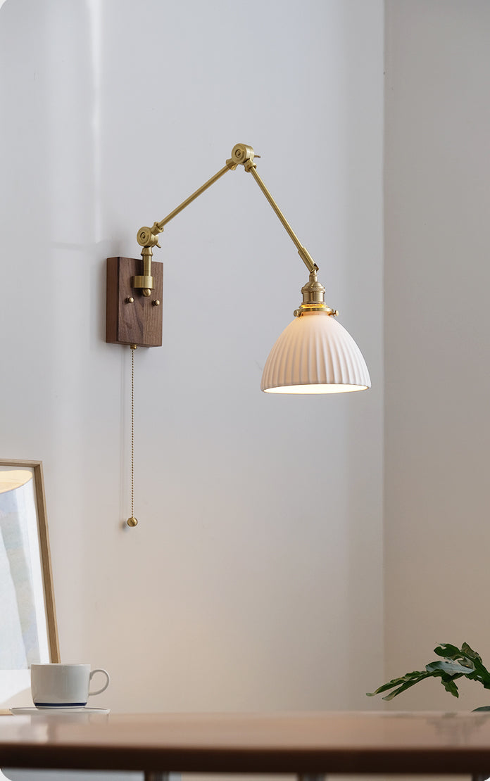 Hout Glas Keramiek Wandlamp - 121WL