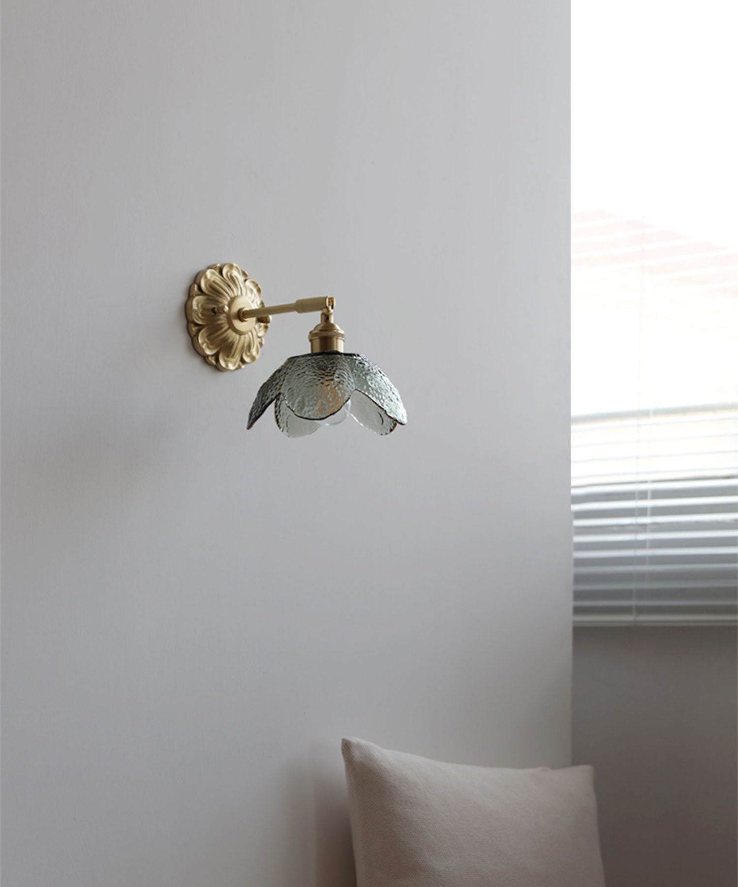 Glazen messing wandkandelaarlamp - 231GBWL