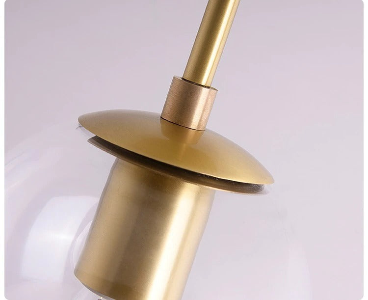 Hanglamp van wit matglas en messing - 205GPL