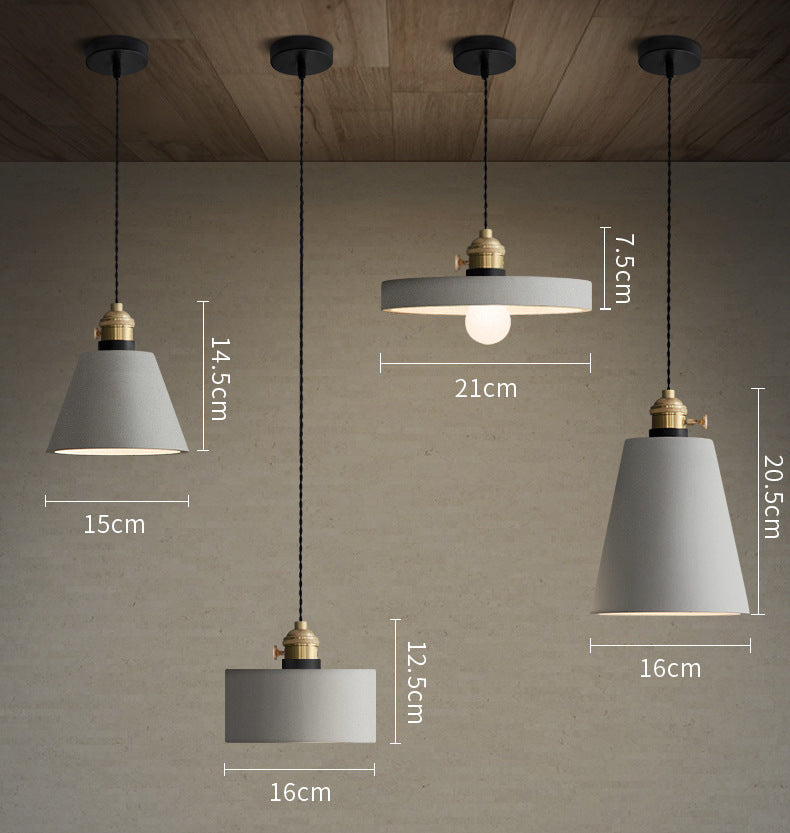 Grijze Cement Hanglamp - 109CM