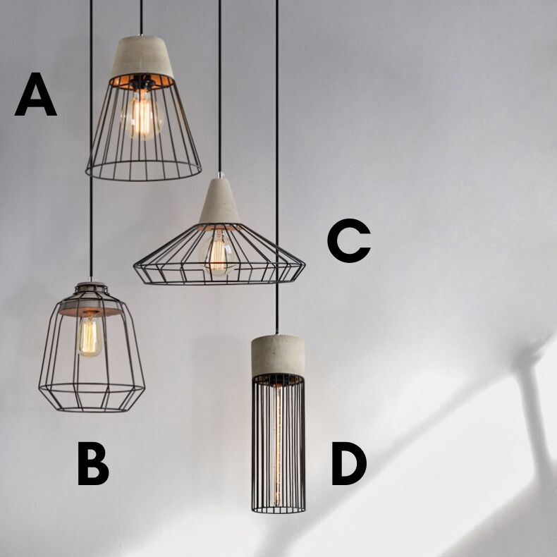 Grijze Cement Hanglamp - 105CM
