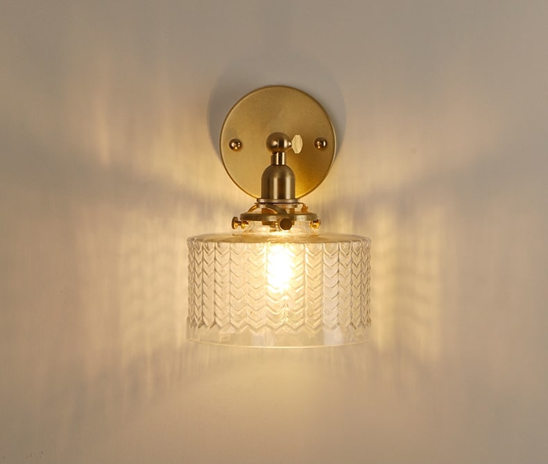 Glazen messing wandlamp - 221GBWL