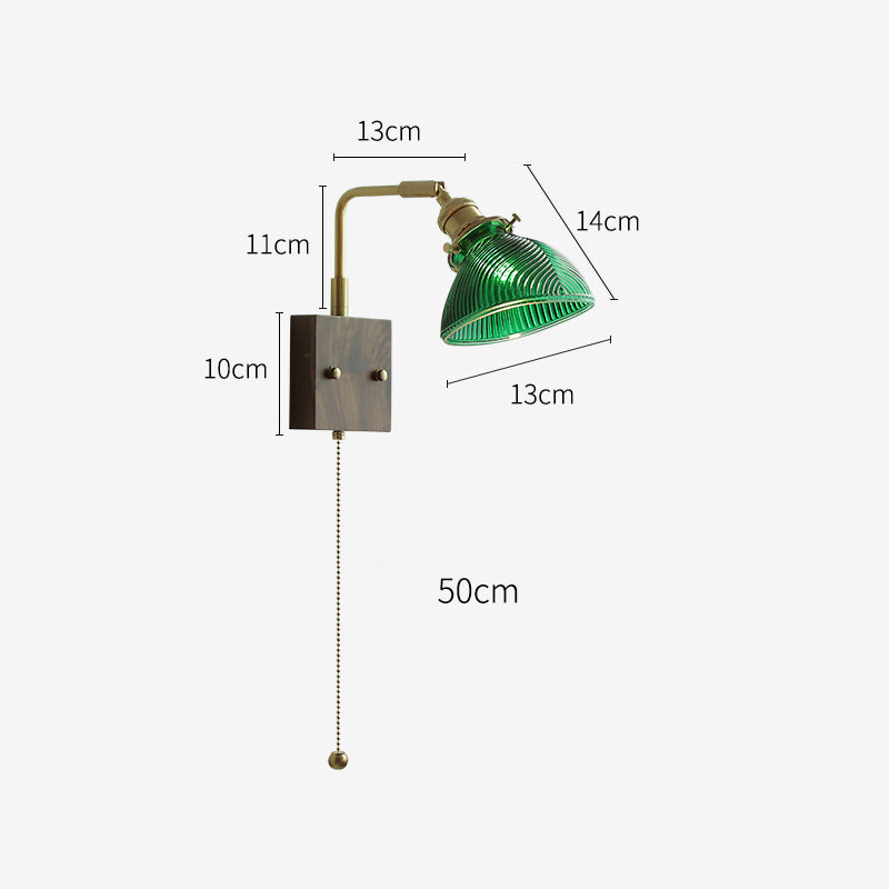 Glazen Wandlamp Met Houten Plaat - 103WL