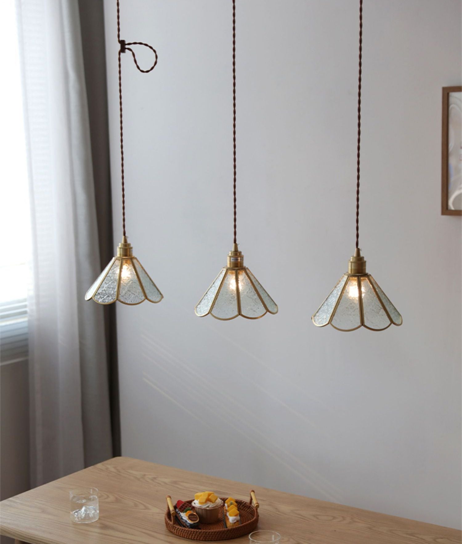 Messing glazen hanglamp - 227GPL