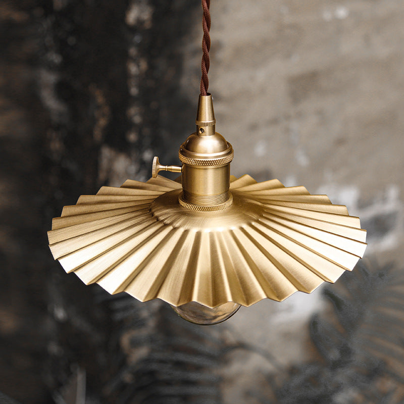 Gecanneleerde messing hanglamp - 102PL