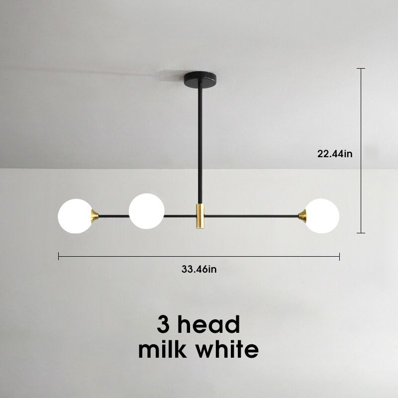 Moderne kroonluchter met doorzichtige, matte bollen - 2LCH2