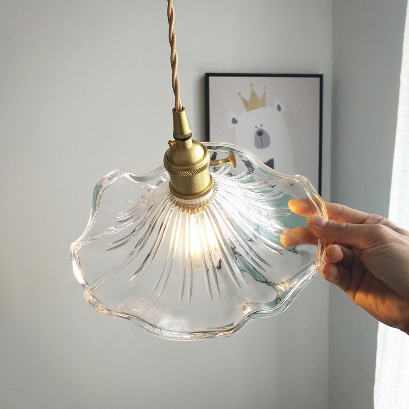 Glazen hanglamp bloem - 224GPL
