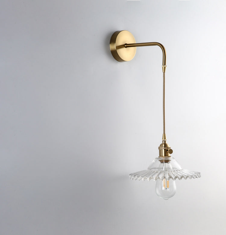 Bloemglas Messing Wandlamp - 206GBWL
