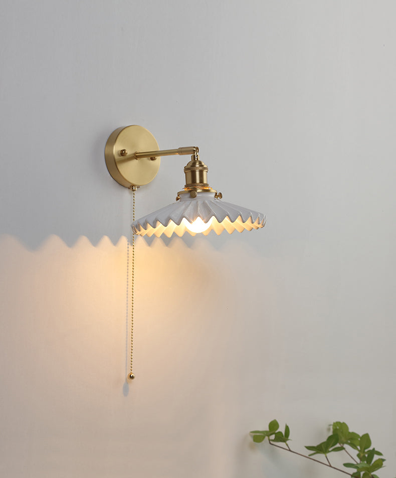 Gecanneleerde witte keramische wandlamp - 207ST