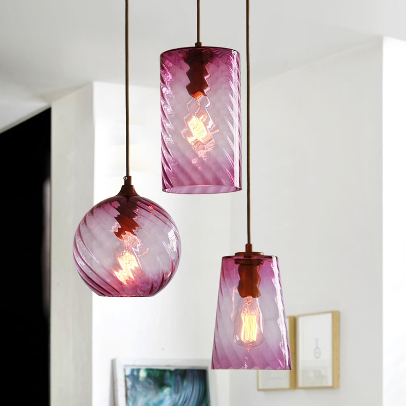 Gebogen glazen hanglamp - 201GPL