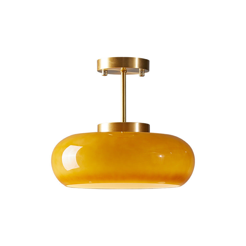 Amberkleurige retro glazen hanglamp - 231GPL