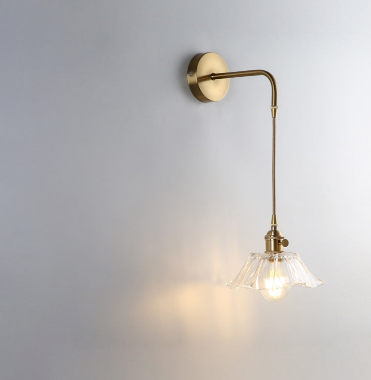 Bloemglas Messing Wandlamp - 206GBWL