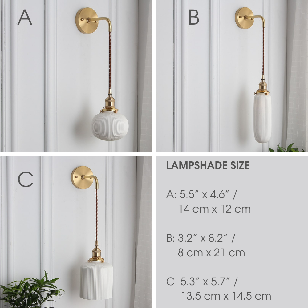 Witte keramische wandlamp - 203ST