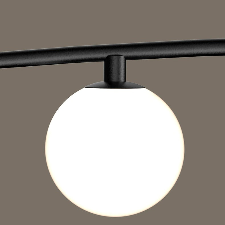 Zwarte moderne kroonluchter met matte bollen - 1LCH3