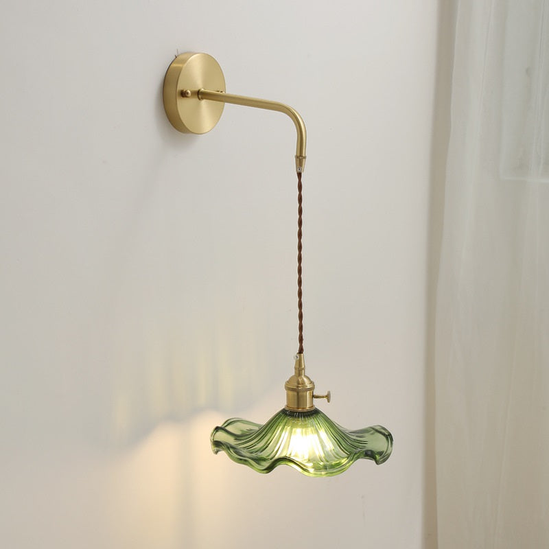 Bloemglas Messing Wandlamp - 209GBWL