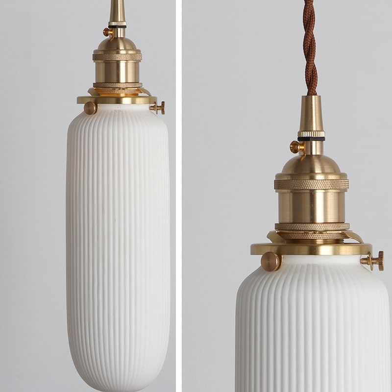 Lampada a sospensione in ceramica scanalata - 111PL