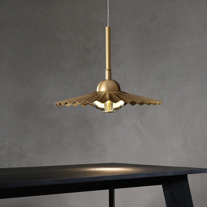 Gecanneleerde messing kristallen hanglamp - 104CL