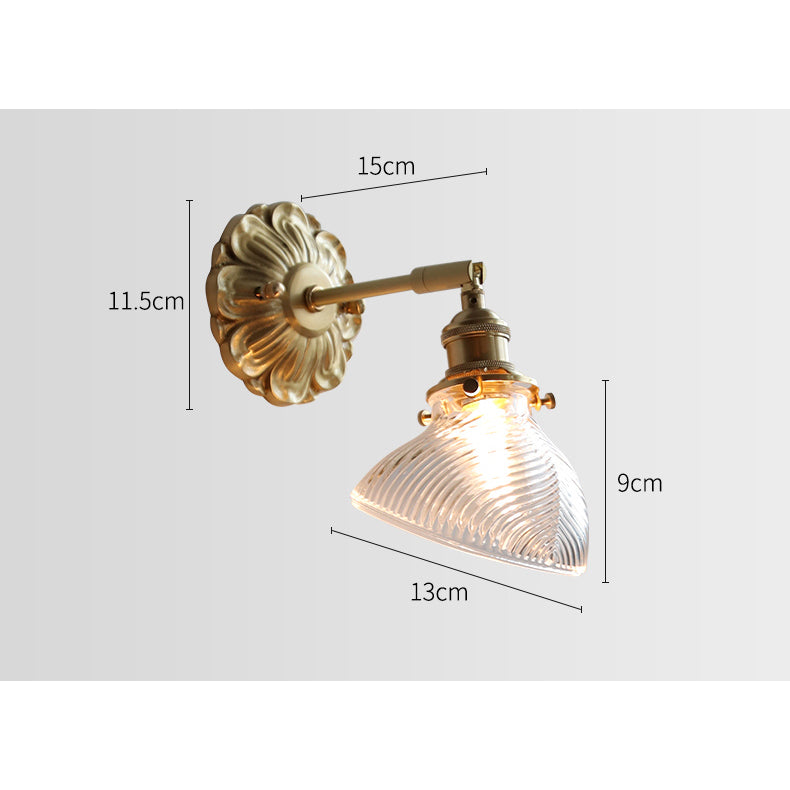 Glazen messing wandkandelaarlamp - 231GBWL