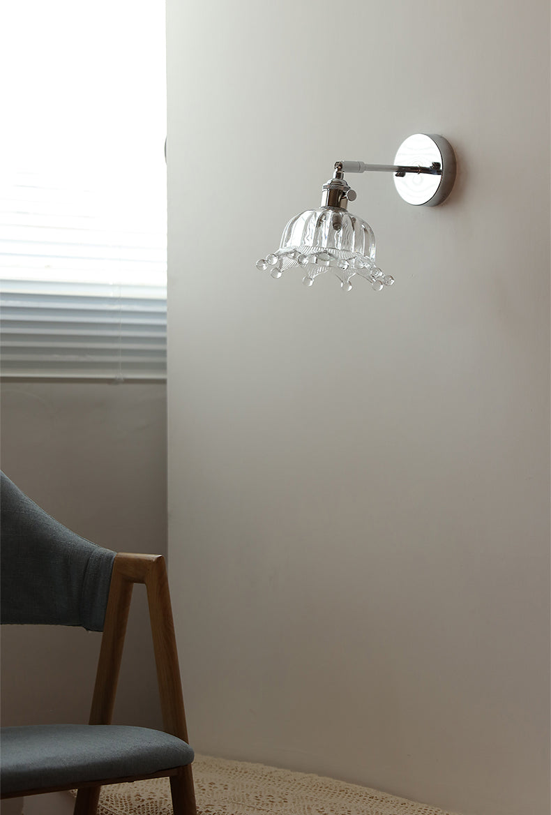 Glazen zilveren wandlamp - 207SST