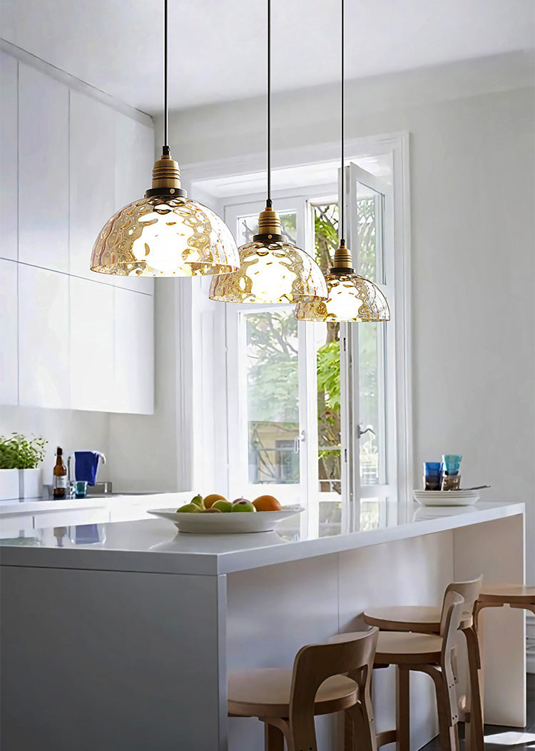 Amberkleurige glazen hanglamp - 224GPL