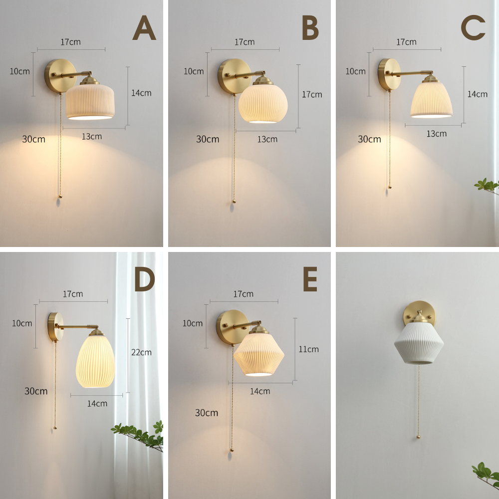 Witte keramische wandlamp - 205ST