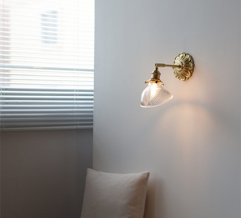 Glazen messing wandkandelaarlamp - 231GBWL