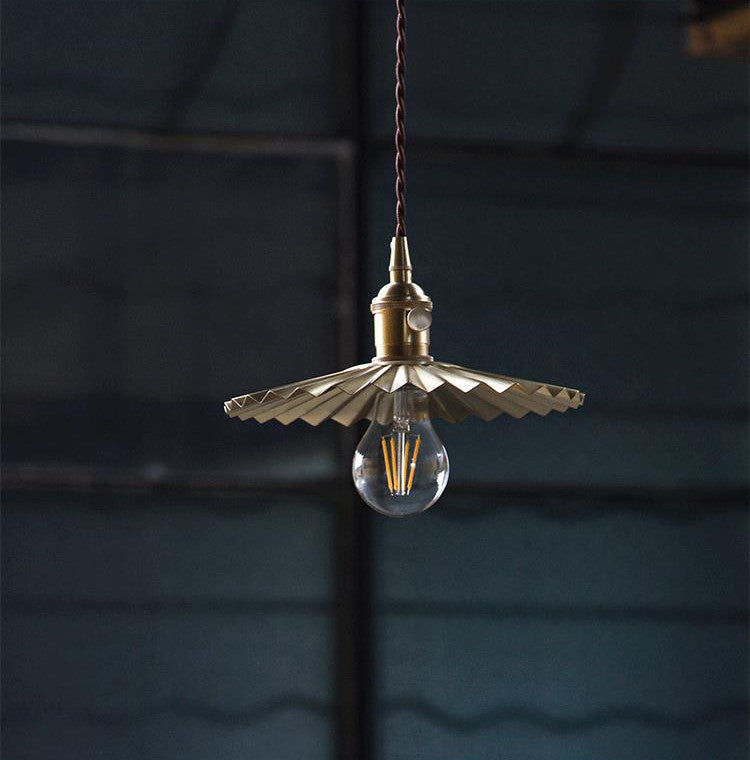 Gecanneleerde messing hanglamp - 102PL