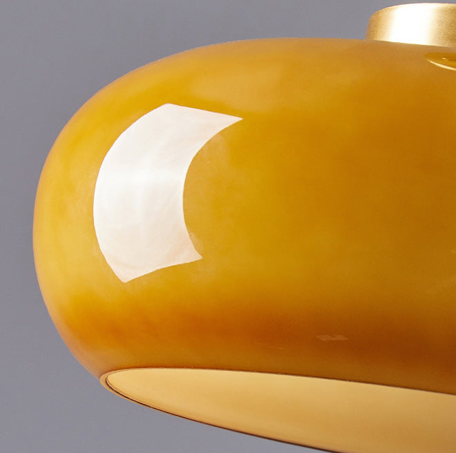 Amberkleurige retro glazen hanglamp - 231GPL