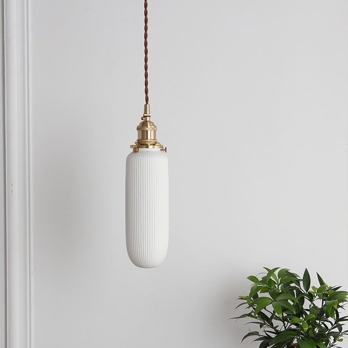 Lampada a sospensione in ceramica scanalata - 111PL